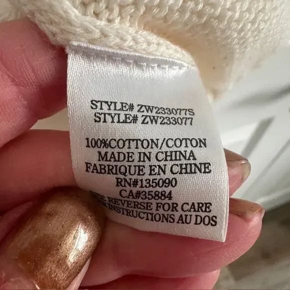 Z. Supply Sienna Bonjour Sweater Knit Sweater Small Ivory/Sandstone - Picture 7 of 7